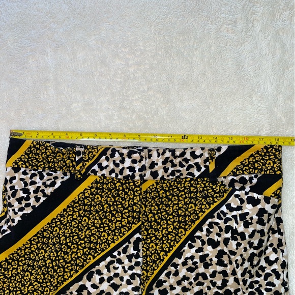 7th Avenue Slim Fit Yellow and Black Animal Print Ankle Pants - Picture 2 of 7